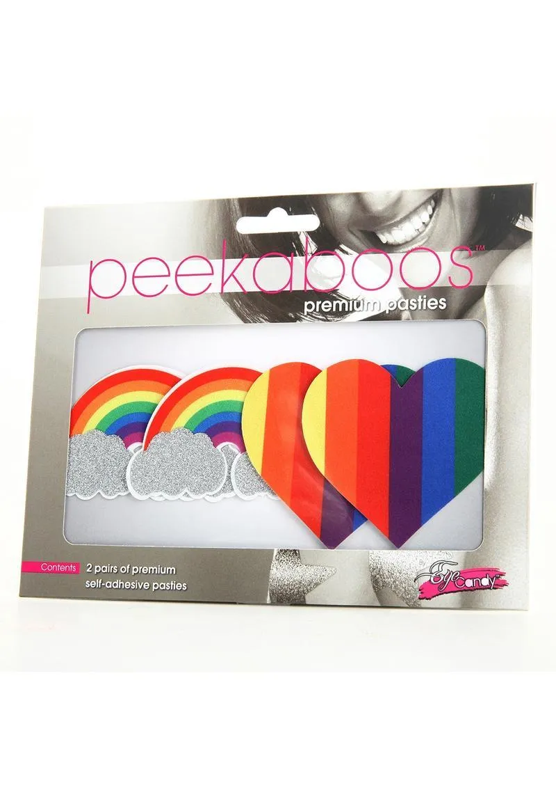 Pride Rainbow Hearts and Glitter Rainbows Pasties