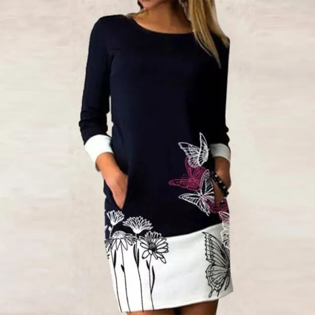 Princess Print Ladies O-Neck Dress