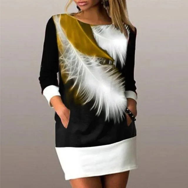 Princess Print Ladies O-Neck Dress