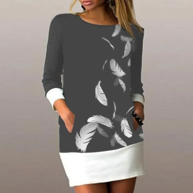 Princess Print Ladies O-Neck Dress
