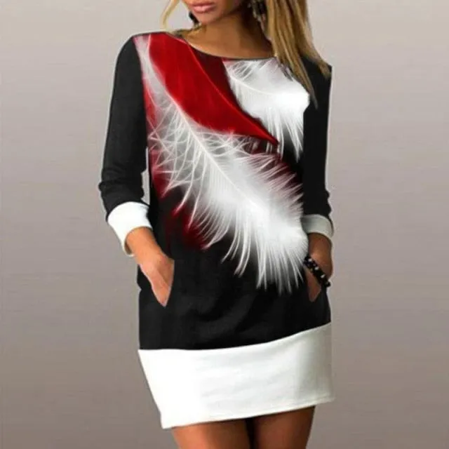 Princess Print Ladies O-Neck Dress