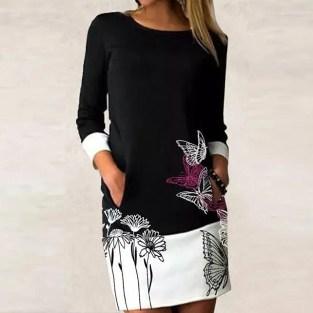 Princess Print Ladies O-Neck Dress