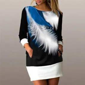 Princess Print Ladies O-Neck Dress