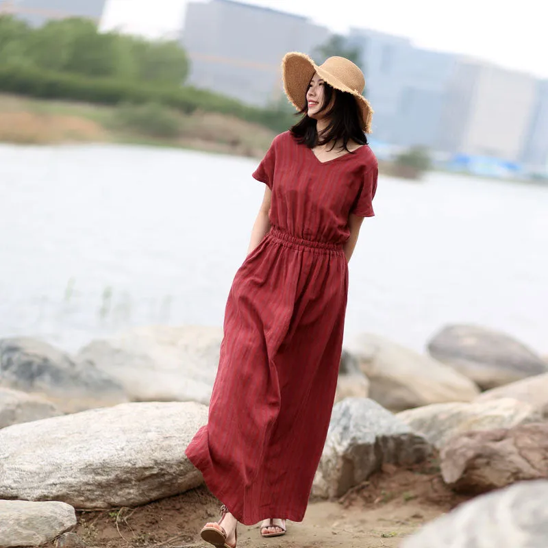 Red Women Dresses Casual Summer Women Dresses Long Women Dresses SSM9721