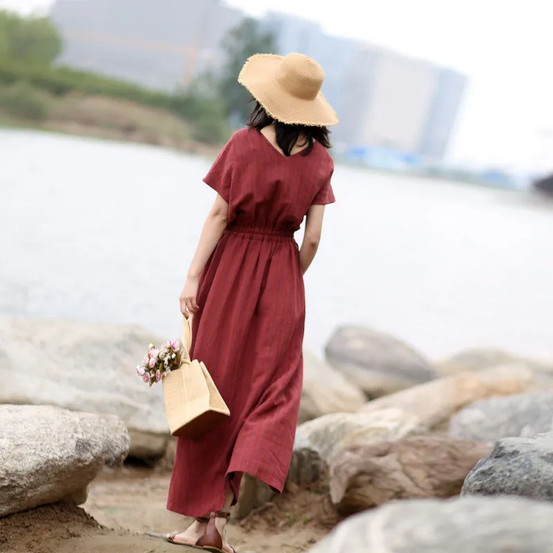 Red Women Dresses Casual Summer Women Dresses Long Women Dresses SSM9721