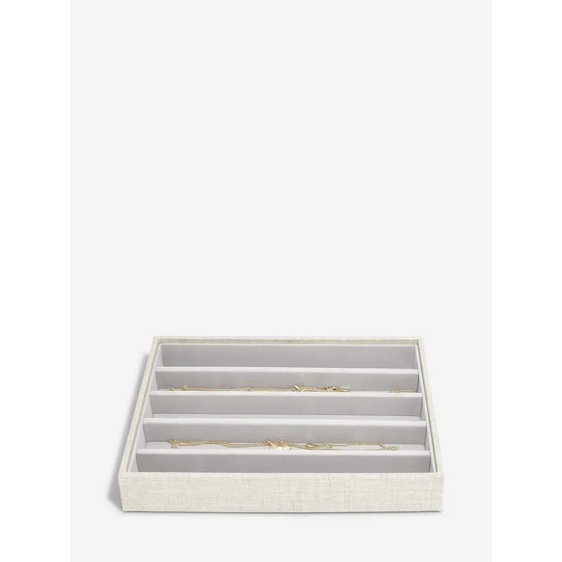 Stackers Classic 5 Section Necklace Layer Oatmeal Linen