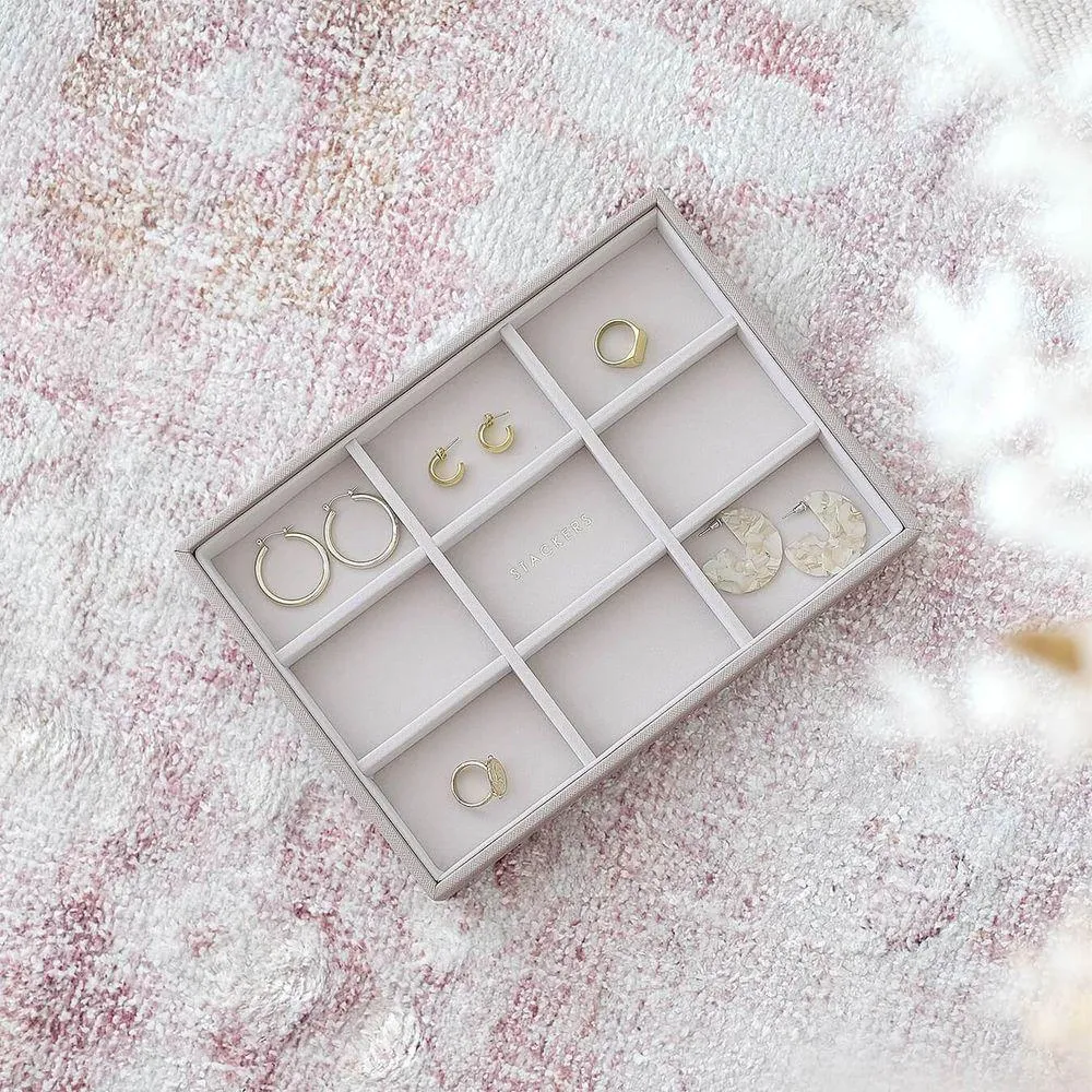 Stackers Classic 9 Compartment Jewellery Tray Taupe