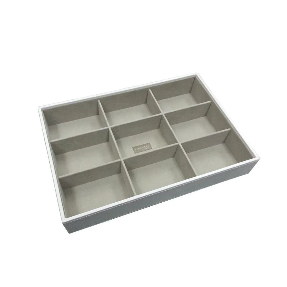 Stackers Supersize 9 Compartment Deep Jewellery Tray White