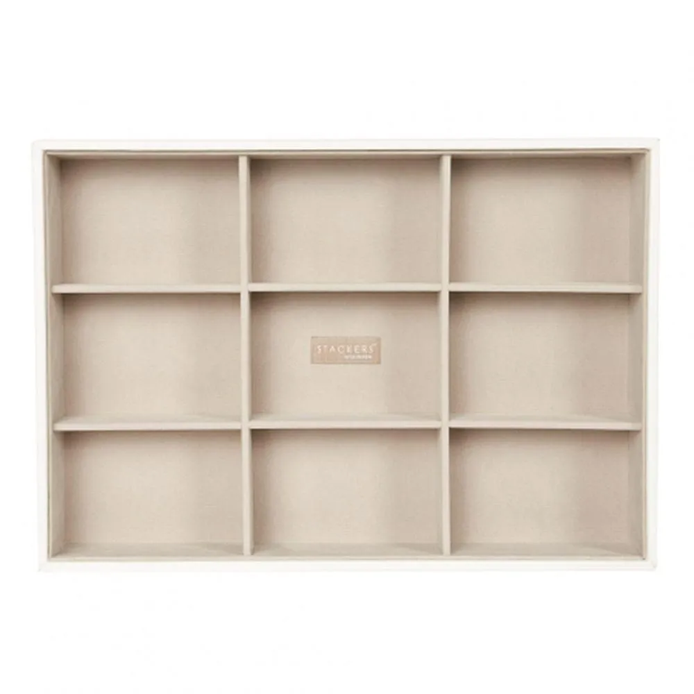 Stackers Supersize 9 Compartment Deep Jewellery Tray White