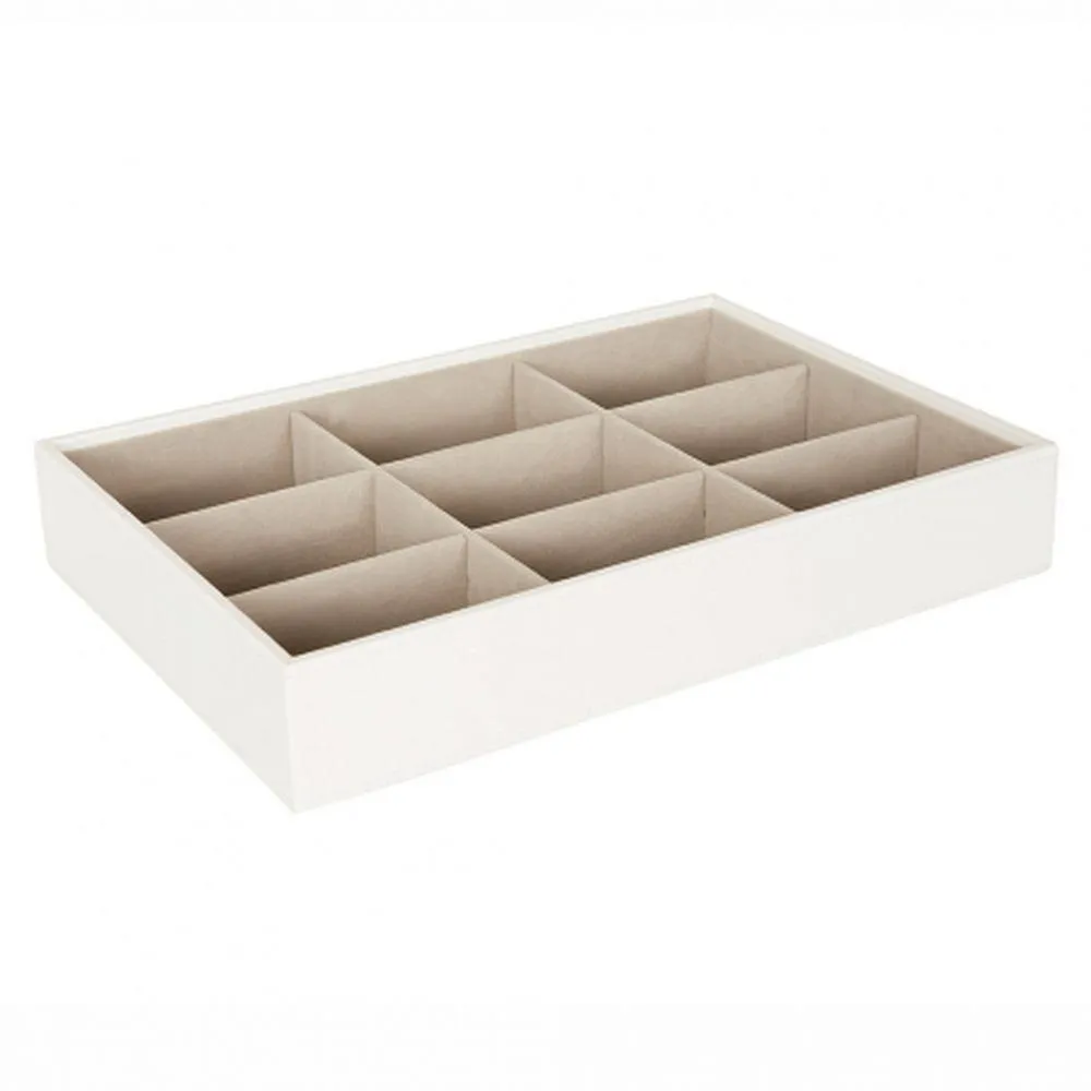 Stackers Supersize 9 Compartment Deep Jewellery Tray White