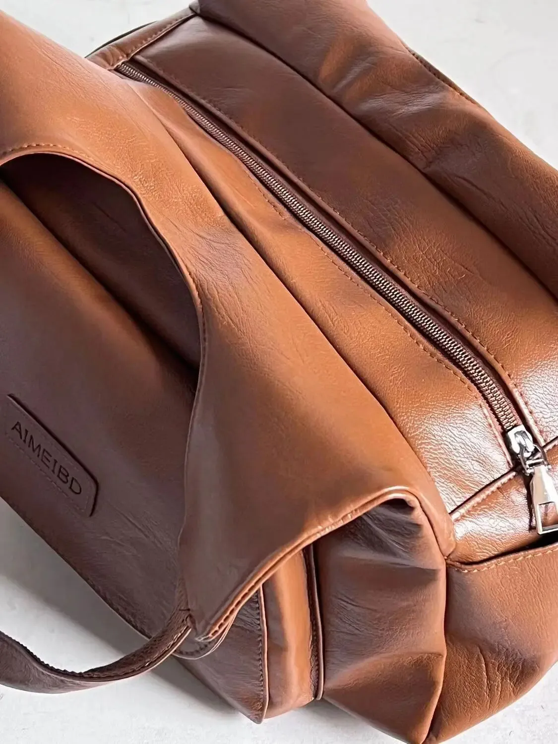 TAVIMART  -  American Retro Tote Bags For Women Leather Handbags Trend 2024 Niche Design Brown Student Large Capacity Shoulder Hand Bag