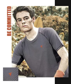 TechnoSport Crew Neck Half Sleeve Dry Fit T Shirt for Men P 485 Grey
