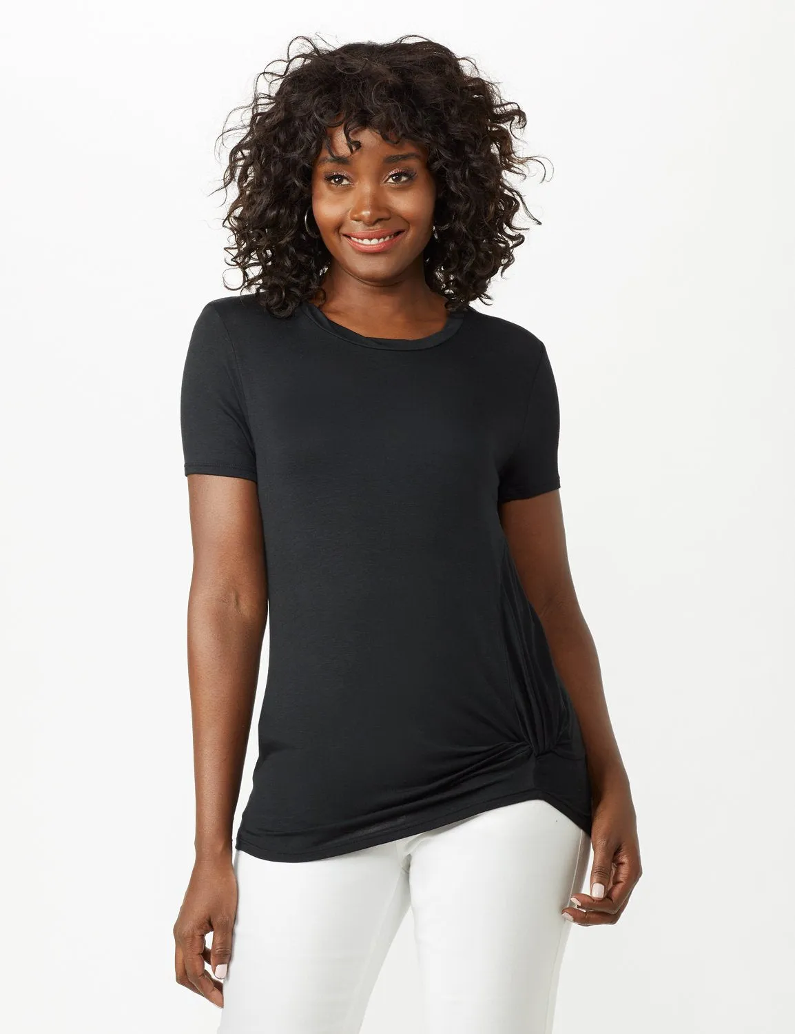 Twist Neck Side Knot Tee