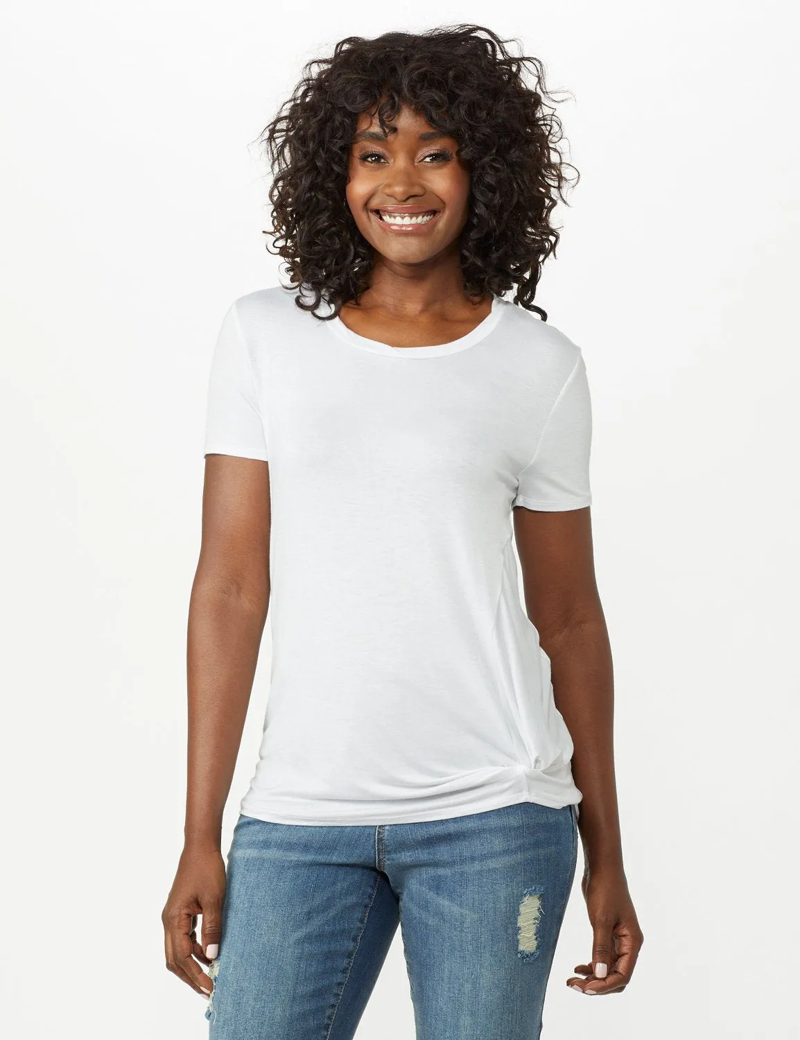 Twist Neck Side Knot Tee