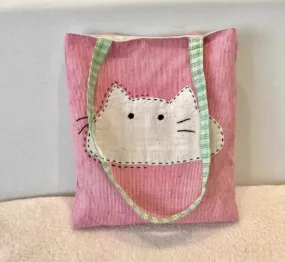 Uakiss Korean All Match Simple Underarm Bags Kawaii Cute Cat Canvas Bag Women Casual Y2k Aesthetic Shoulder Handbags Streetwear