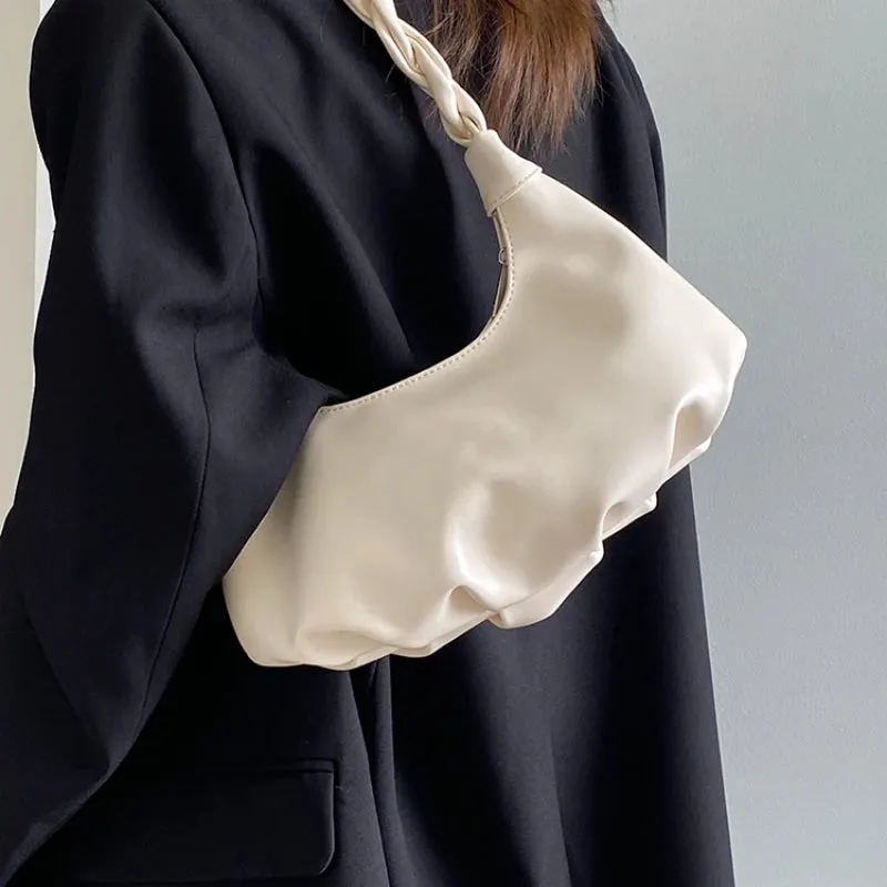 Uakiss Korean Simple Solid Office Lady Underarm Bag Elegant Women All Match Fashion Shoulder Bags Sweet Y2k Fairy Purses and Handbags