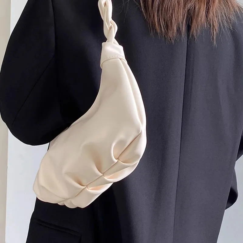 Uakiss Korean Simple Solid Office Lady Underarm Bag Elegant Women All Match Fashion Shoulder Bags Sweet Y2k Fairy Purses and Handbags