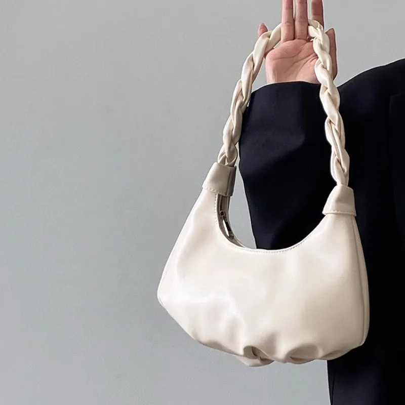 Uakiss Korean Simple Solid Office Lady Underarm Bag Elegant Women All Match Fashion Shoulder Bags Sweet Y2k Fairy Purses and Handbags