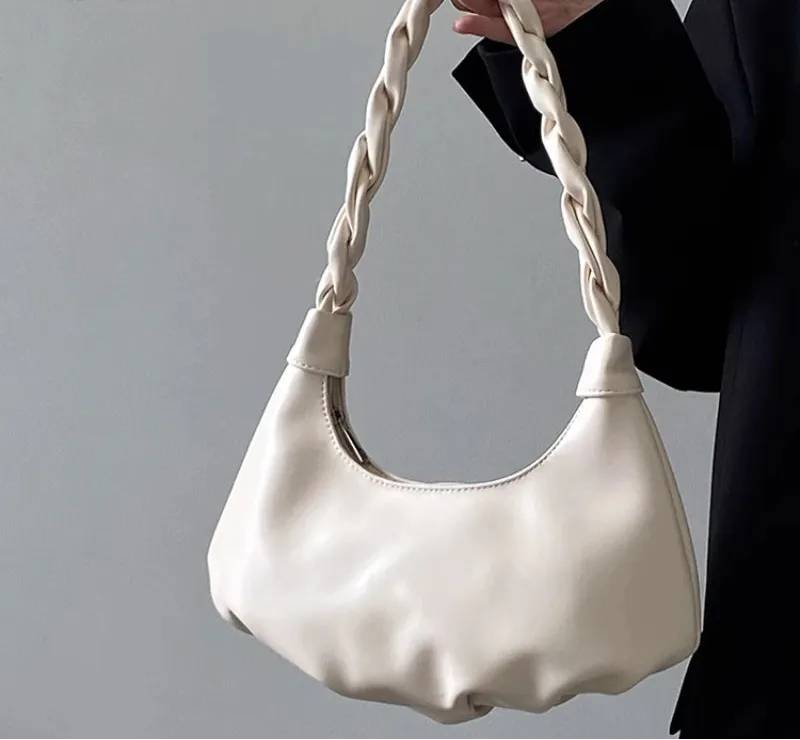 Uakiss Korean Simple Solid Office Lady Underarm Bag Elegant Women All Match Fashion Shoulder Bags Sweet Y2k Fairy Purses and Handbags