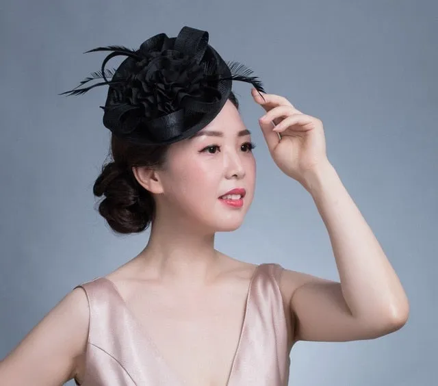 Women Chic Fascinator Hat Cocktail Wedding Party Church Headpiece