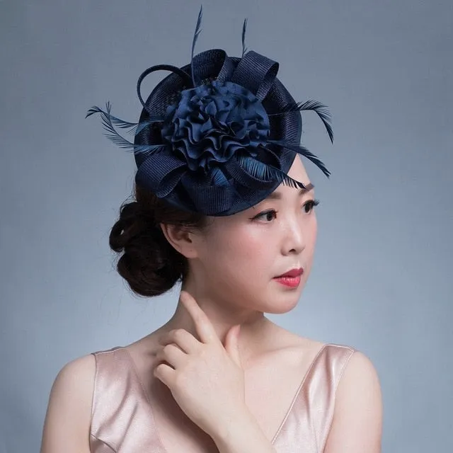Women Chic Fascinator Hat Cocktail Wedding Party Church Headpiece