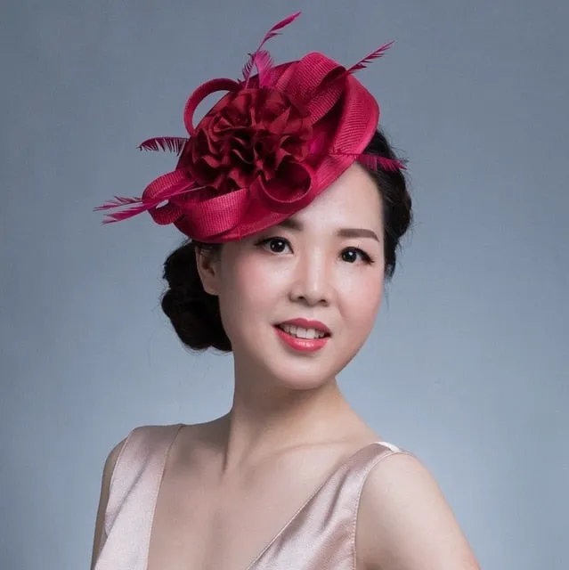 Women Chic Fascinator Hat Cocktail Wedding Party Church Headpiece