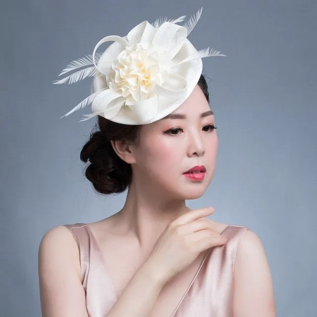 Women Chic Fascinator Hat Cocktail Wedding Party Church Headpiece