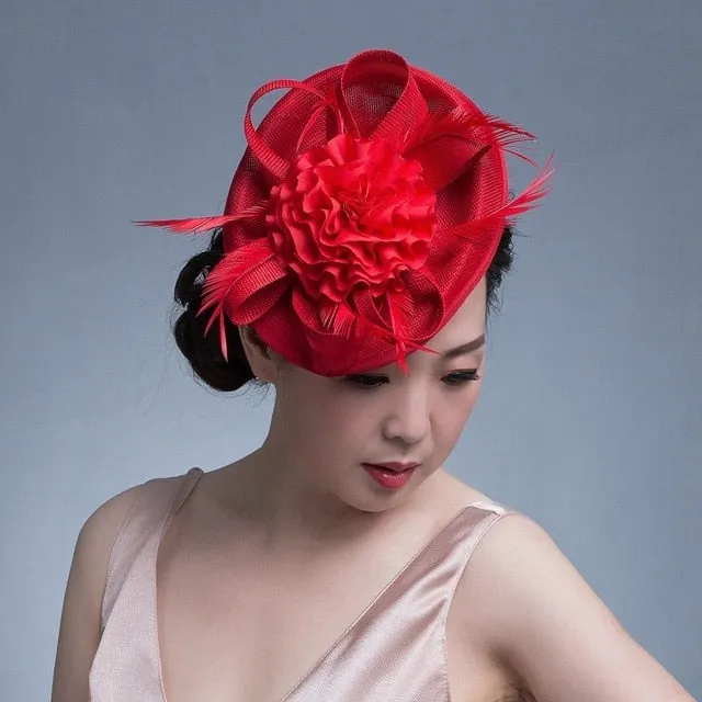 Women Chic Fascinator Hat Cocktail Wedding Party Church Headpiece
