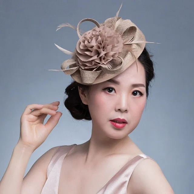 Women Chic Fascinator Hat Cocktail Wedding Party Church Headpiece