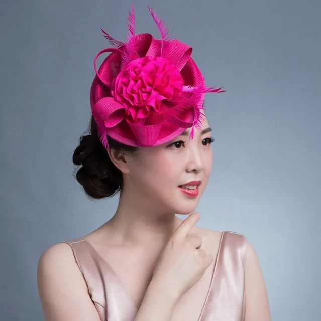 Women Chic Fascinator Hat Cocktail Wedding Party Church Headpiece