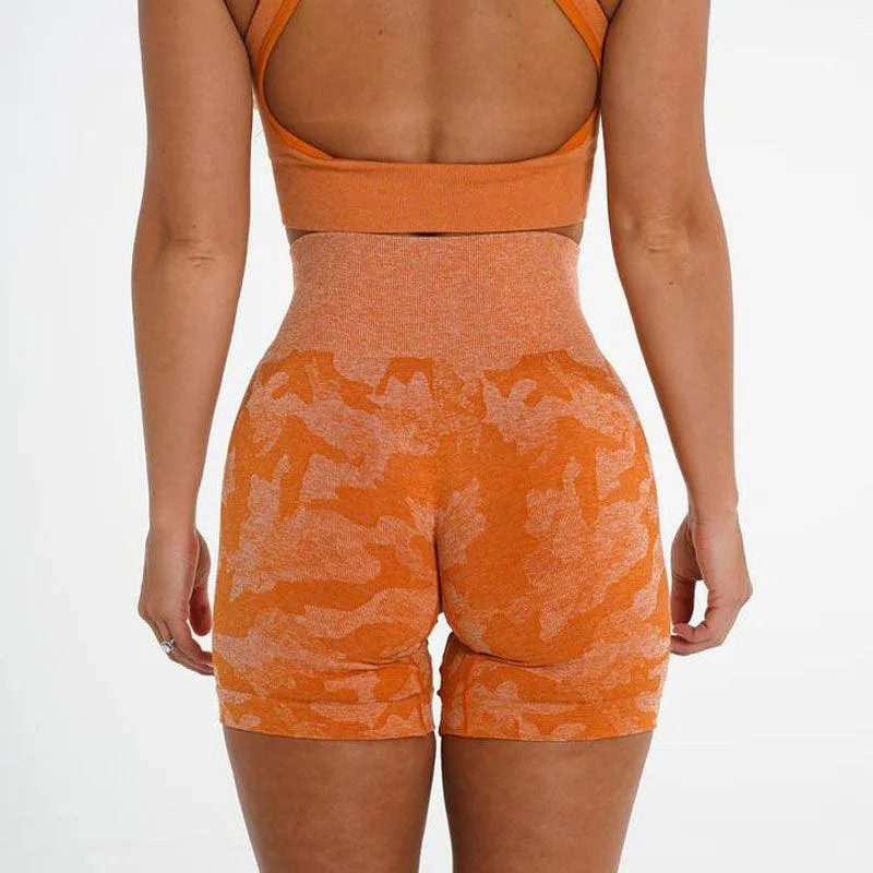 Women's Camo Jacquard Seamless Gym Shorts