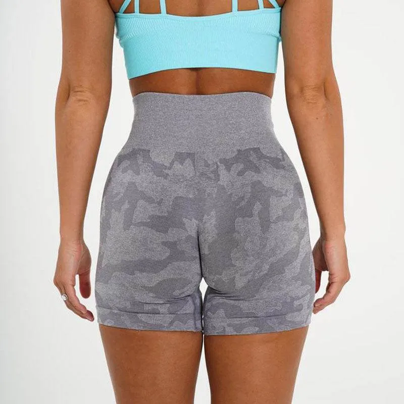 Women's Camo Jacquard Seamless Gym Shorts